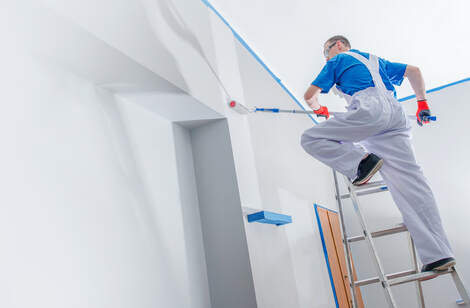Interior House painter painting room